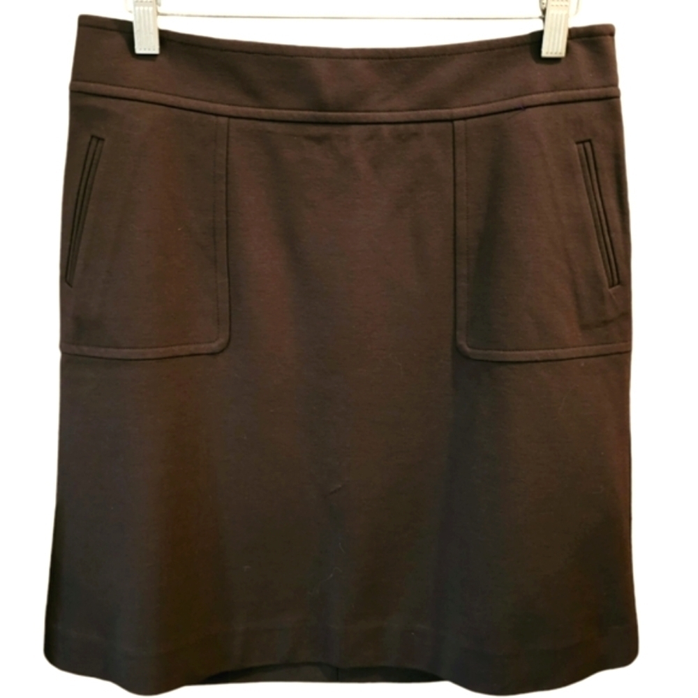 Talbots Chocolate Ponte Front Pocket Skirt